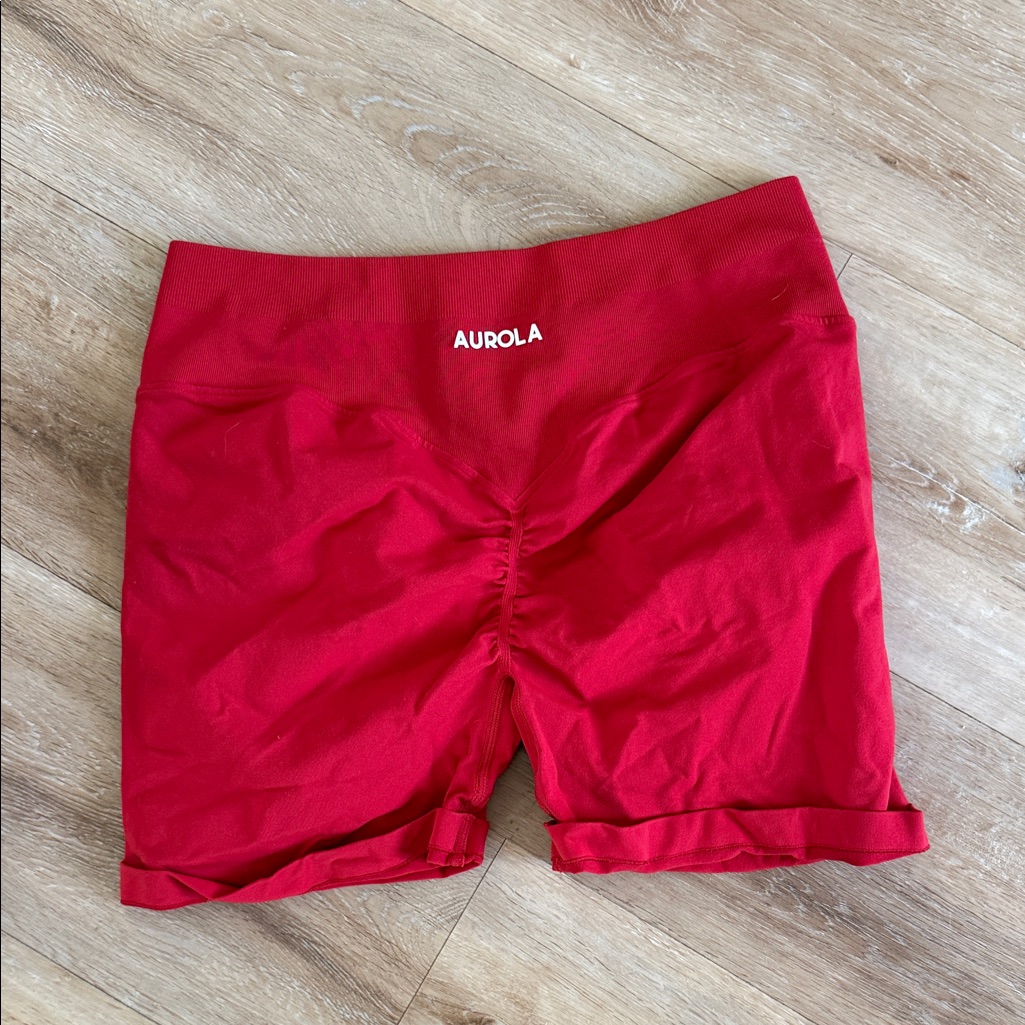 Aurora Red Athletic Shorts